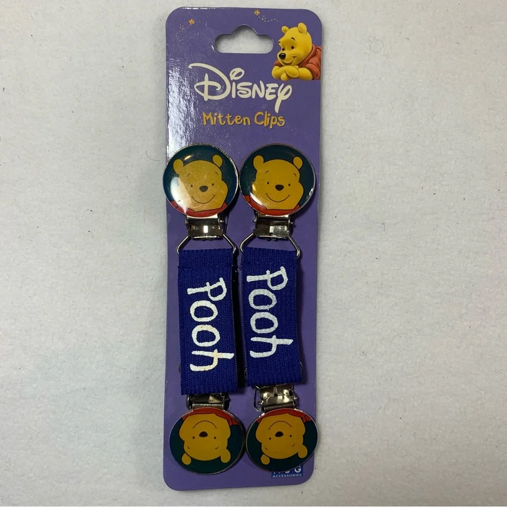 Vintage New Deadstock Winnie the Pooh Bear Mitten Glove Clips Disney ABG Y2K